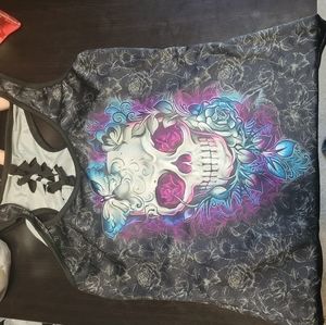 Skull tank top large